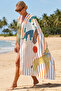 Children's Beach Towel with Cute Animal Figures - Orange Striped Safari Quick-Dry Microfiber Towel - 6