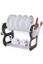 B Design 2 Layer Dish Drying Stand Dish Rack with Drain Tray Bowl Storage Rack - 2
