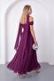 Women's Plum Slim Fit Shawl Collar Strapless Promise Engagement Evening Dress - 6