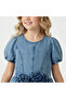 Round Neck Short Sleeve Dress with Floral Applique - 4