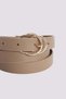Women's 110cm Beige Women's Belt with Gold Buckle - 4