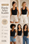 Women's Thick Strap 95% Natural Bamboo Flexible 5-Piece Basic Undershirt - Soft & Sweat-Absorbing Texture