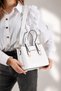 Women's 4-Compartment Simple and Stylish Shoulder Bag with Gold Accessories Clutch Bag S-1425 - 5