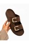 Double Straps, Metal Buckle, Anatomical Sole, Stylish, Women's Slippers - 2