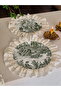 Pack of 2 Green French Peasant Pattern Double Ruffle Supla - 4