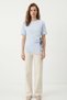 Baby Blue Side Tie Detail T-Shirt 26854 - 2