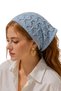 Women's Cotton Soft Textured Perforated Knitwear Bandana 7011 Blue - 2