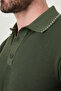 Patterned Slim Fit Polo Collar Buttoned Men's Knitwear T-Shirt Khaki - 11595.26Y - 2