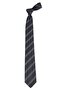 Men's premium woven grey striped necktie with handkerchief - 4