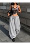 Women's Black&Gray Comfortable Fit Casual Wide Leg Stylish Sweatpants - 3