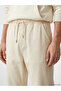 Beige Baggy Fit Men's Jean Trousers - 3