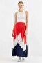 Women's Patterned Viscose Red Skirt - 4