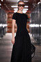 Pani Kisa Kol Women's Organic Cotton Top with Stretch Fabric Skirt Poplin Long Black Dress - 3