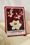 Koi Fish Lotus Flower Painting Red – Nishiki Embroidery Art Poster – Red Framed