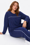 Modal Fabric Piping Detailed Long Sleeve Flexible and Comfortable Tracksuit Set - 3