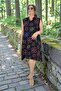 Polo Collar Asymmetric Cut Jopone Sleeves (Sleeveless) Ethnic Patterned Oversized Large Size Combed Cotton Dress - 5
