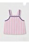 Girl's Striped Heart Pocketed Laced Strap Set - 7
