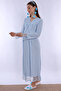 Long Sleeve Maternity Nightgown with Hidden Breastfeeding Feature Effortt - Blue - 6