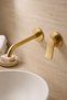 Matte Gold Built-In Sink Faucet Wall-Mounted Sink Fixture Valero Brushed Gold - 4