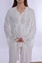 Maternity Pajama Set with Nursing Features and Robe Effortt - Ecru - 7