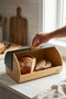Lunora Bamboo Bread Box with Metal Lid Ckr4539 - 4