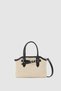 Perez Belt Detailed Straw Handbag and Crossbody Bag Black - 4