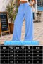 Women's Sky Blue High Waist Wide Leg Tencel Fabric Trousers - 5