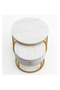 Round Coffee Table Set with Storage Drawers - Durable Metal Frame - Easy Assembly for Living Room white gold - 2