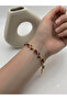 Gold Color Ruby Stone Ivy Bracelet - 26Blks13 - 2