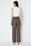 Striped Patterned Wide-Leg Linen Trousers - 5