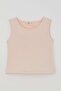 Girl's Thick Strap T-Shirt with Stone Accessories, Ages 9-14, Powder