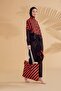 Parachute Striped Black Full Covered Hijab Swimsuit - 4-Piece Set M2307 - 6