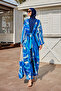 Parachute Fabric Navy Blue Full Covered Hijab Swimsuit - 4-Piece Set M2428 - 5