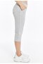 Women's Light Gray Melange Capri Sweatpants K-225 - 2