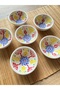 Ceramic Handmade Lace-Edged 1 Bowl for Jam, Sauce, Snacks, Turkish Delight, Set of 6, 8 cm - 7