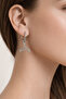 Steel Silver Sea Tail Figured Zircon Stone Hoop Earrings - 3