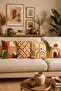 Set of 4 Throw Pillow Covers with Different Abstract Rainbow Patterns - 2