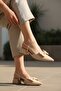 Women's Textured Bow Accessory Orthopedic Open-Back Low Thick Heeled Shoes - 2