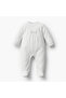 Cotton Round Neck Long Sleeves Sleepsuit with Moon and Star Embroidery - 2