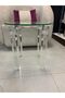 Modern Clear Acrylic Side Table with Glass Top – 50cm x 50cm – Elegant Design with 10mm Thick Glass – Perfect for Living Rooms and Lounges, QT004 - 3