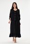 Black Italian 100% Linen 2-Piece Suit with Mesh on the Shoulder and Collar Jacket Long Dress Size 38 - 44 - 4
