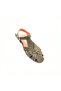 Khaki Suede Genuine Leather Women's Sandals with Buckle Flat Sole Daily Summer Sandals - 4