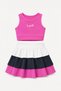 Zero Sleeve Top Skirt Two-Piece Girls' Swimsuit 26622 Fuchsia - 2