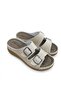Women's Double Buckle Light Wedge Heel Orthopedic Anatomical Slippers - 3