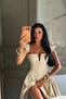 Beige Smetana Button Detailed Short Sleeve Stylish Mini Dress Ate-2162 - 2