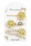 Pearl Detailed Flower Hair Clip Set 3-Piece Women's Hair Accessory Stylish Design Hair Clip Set - 2