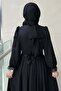 Evening Dress with Guipure Detail on Sleeves and Hem - 3