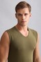 Egyptian Modal by Tencel Hercules Slim Fit V-Neck Sports Athlete Undershirt / T-Shirt Dark Khaki - 4