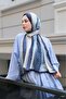 V Monogram Silk Voile Shawl-Blue - 5