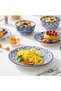 Selene Dinner Sets for 6 People, 18 Pieces Vintage Blue Porcelain Plates and Bowls Set - 7